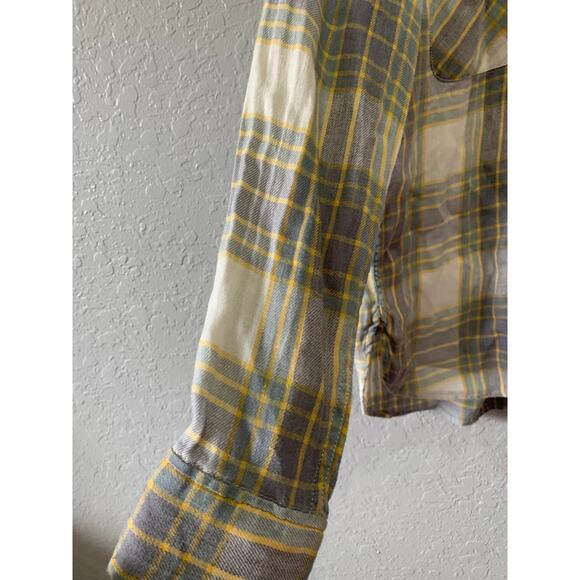 Denim and Supply Ralph Lauren Women's Button Down Plaid Shirt Sz M Linen Blend - Picture 3 of 8